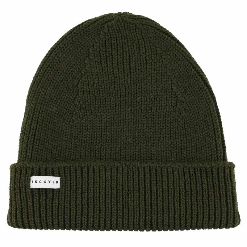 Ribbed Merino Beanie / Khaki made by Escuyer