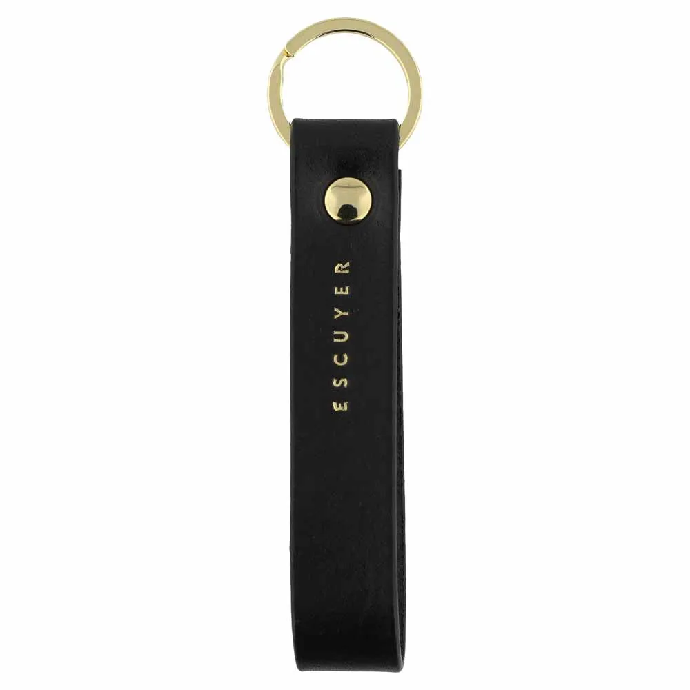 Leather Keychain — Black sold by Escuyer