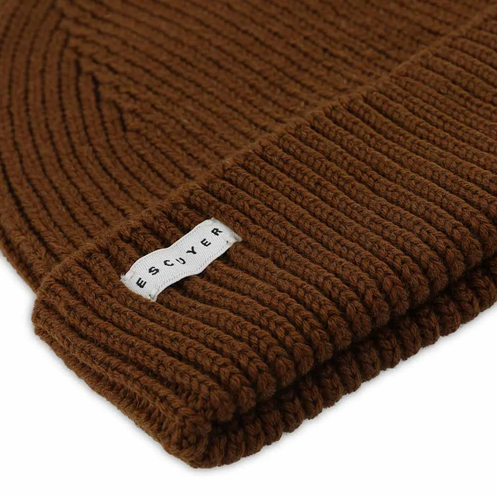 Ribbed Merino Wool Beanie / Tobacco sold by Escuyer product image thumbnail 2