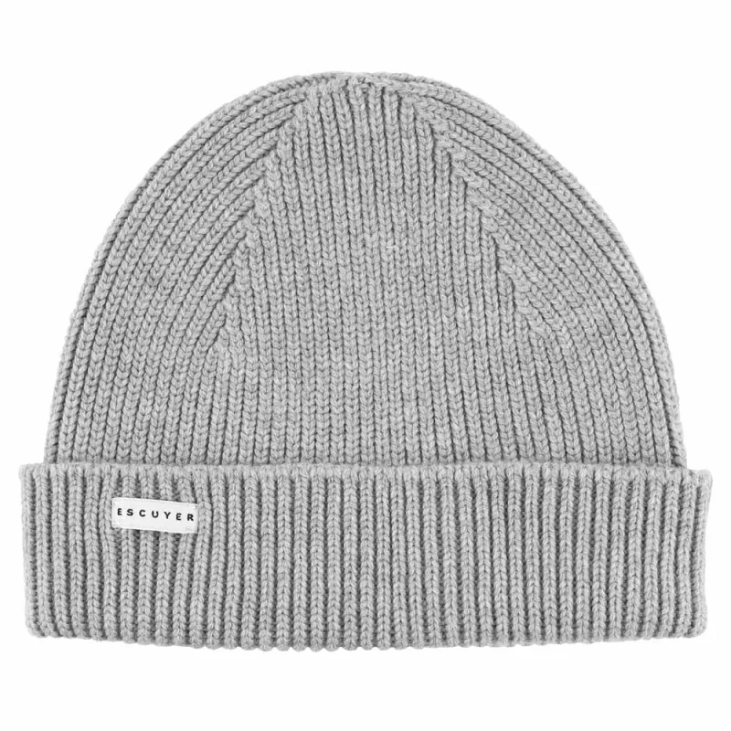Ribbed Merino Beanie / Light Grey made by Escuyer