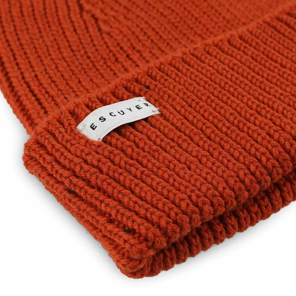 Ribbed Merino Beanie / Orange sold by Escuyer product image thumbnail 2