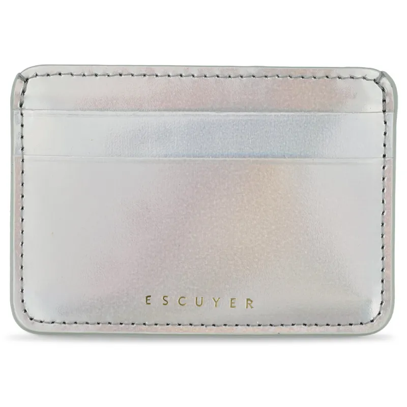 Cardholder - Argent Métallisé Iridescent made by Escuyer