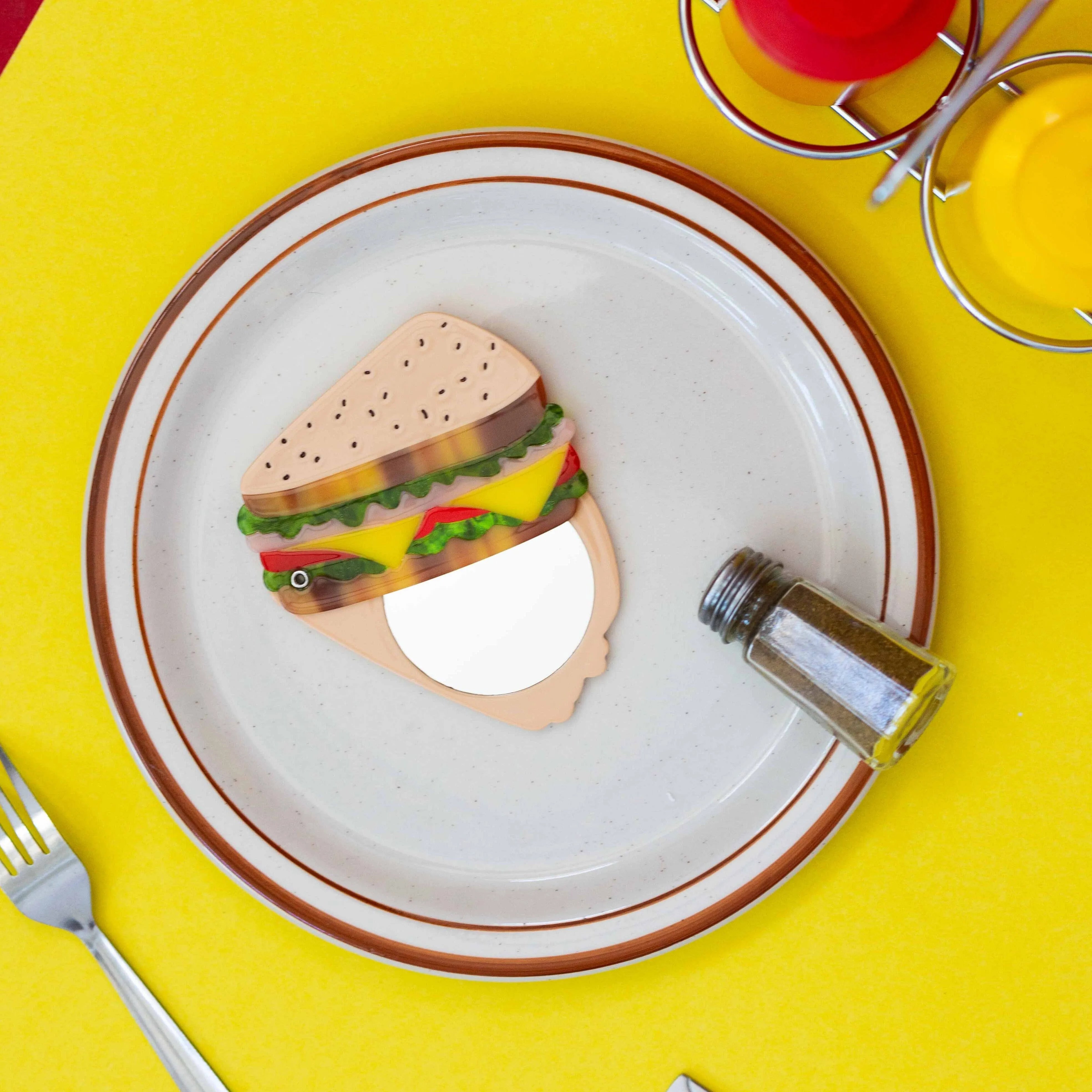 Deli Sandwich Compact Mirror sold by Jenny Lemons product image thumbnail 3
