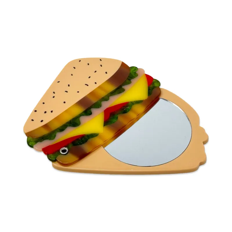 Deli Sandwich Compact Mirror made by Jenny Lemons