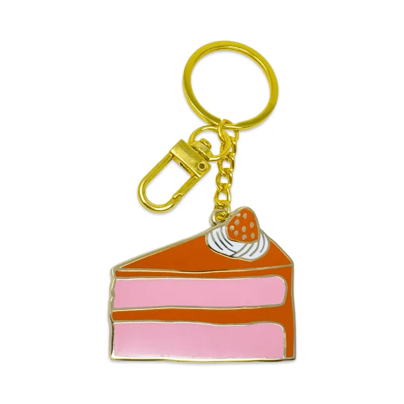 Cake Slice Enamel Bag Charm & Keychain made by Jenny Lemons