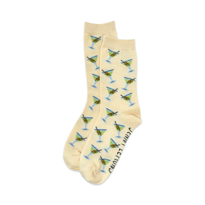 Martini Crew Socks made by Jenny Lemons