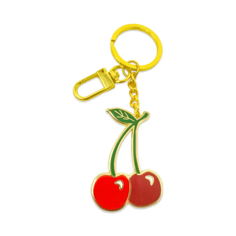 Cherries Enamel Bag Charm & Keychain made by Jenny Lemons