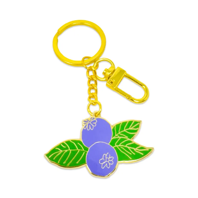 Blueberry Enamel Bag Charm & Keychain made by Jenny Lemons
