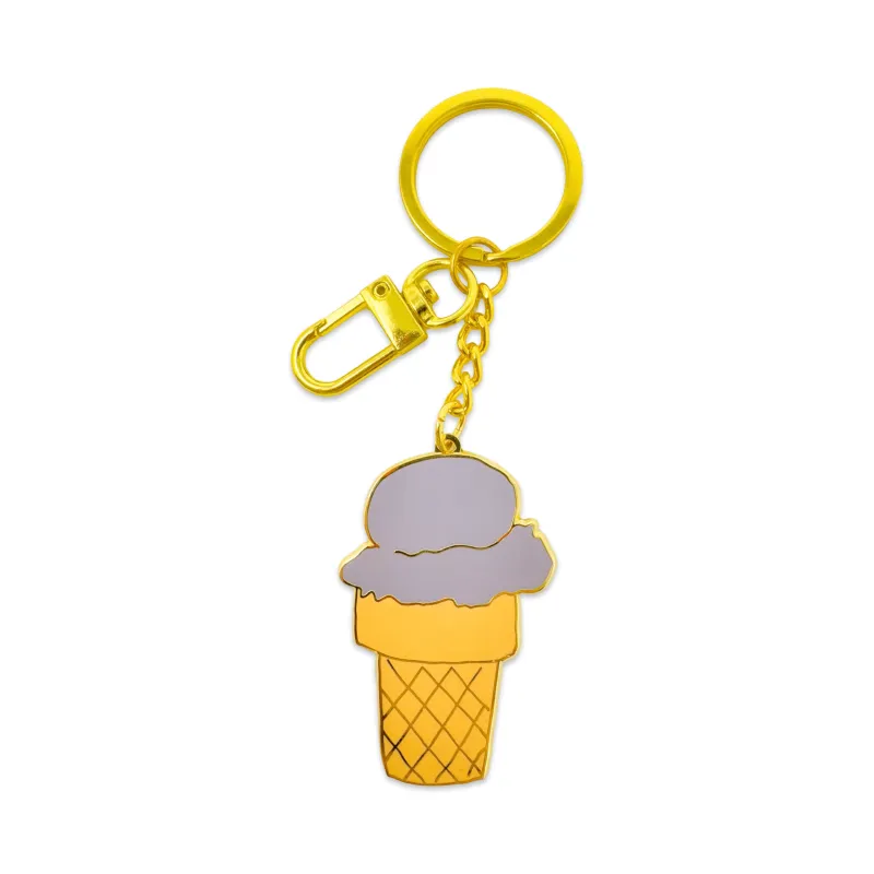 Ice Cream Cone Enamel Bag Charm & Keychain made by Jenny Lemons