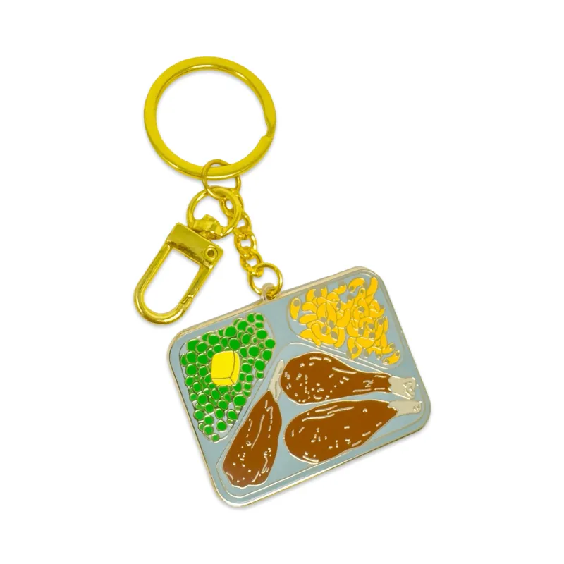 TV Dinner Enamel Bag Charm & Keychain made by Jenny Lemons