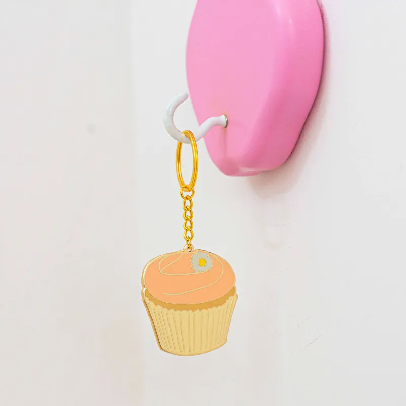 Carrie Cupcake Enamel Keychain made by Jenny Lemons