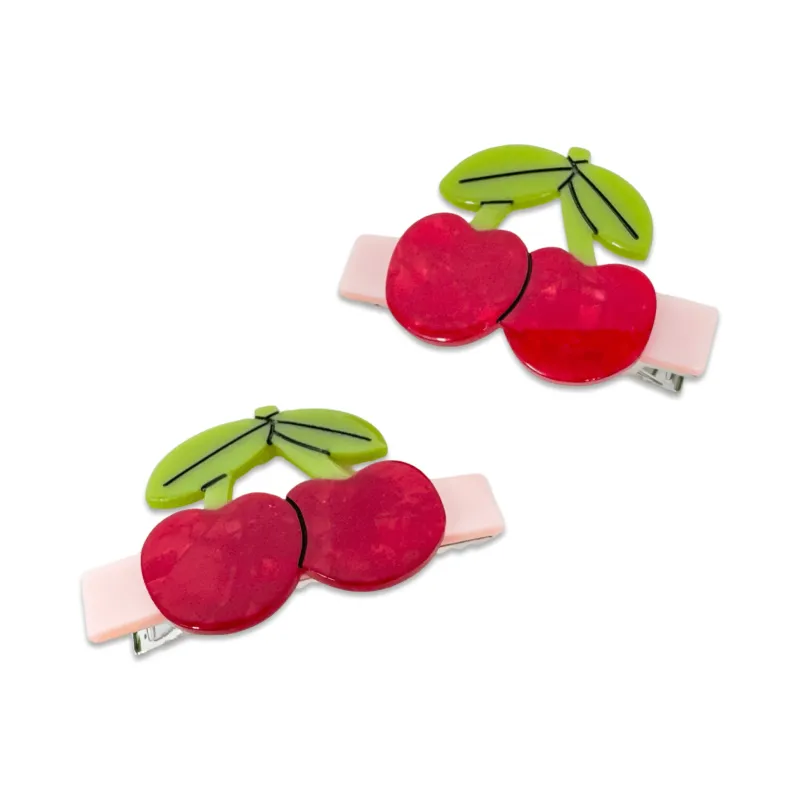 Cherries Alligator Hair Clip Set made by Jenny Lemons