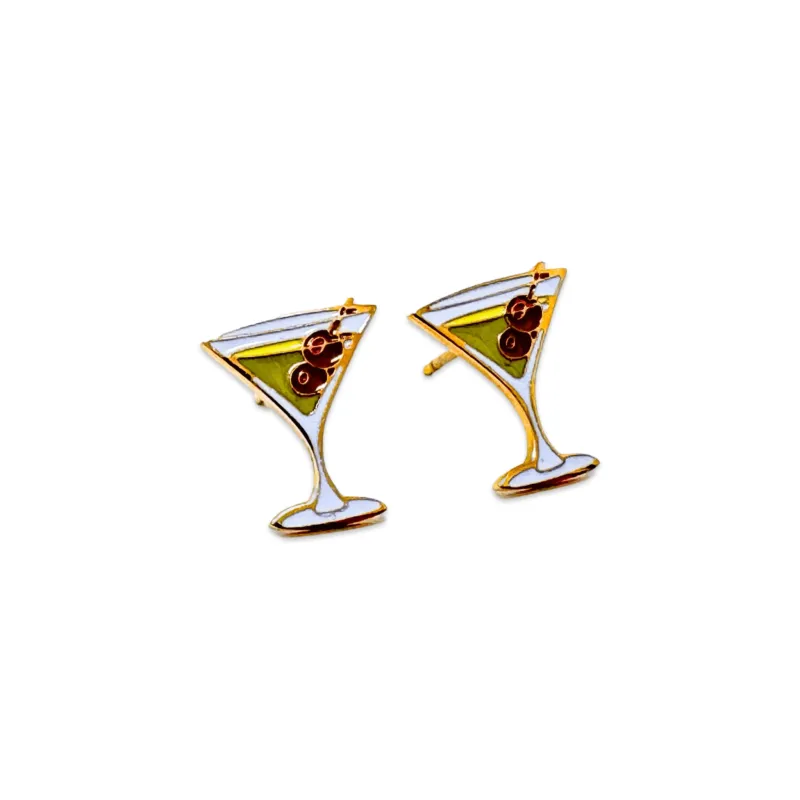 Martini Enamel Earrings made by Jenny Lemons