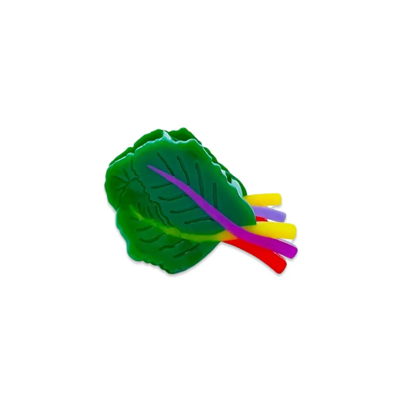 Mini Rainbow Chard Hair Claw Clip made by Jenny Lemons