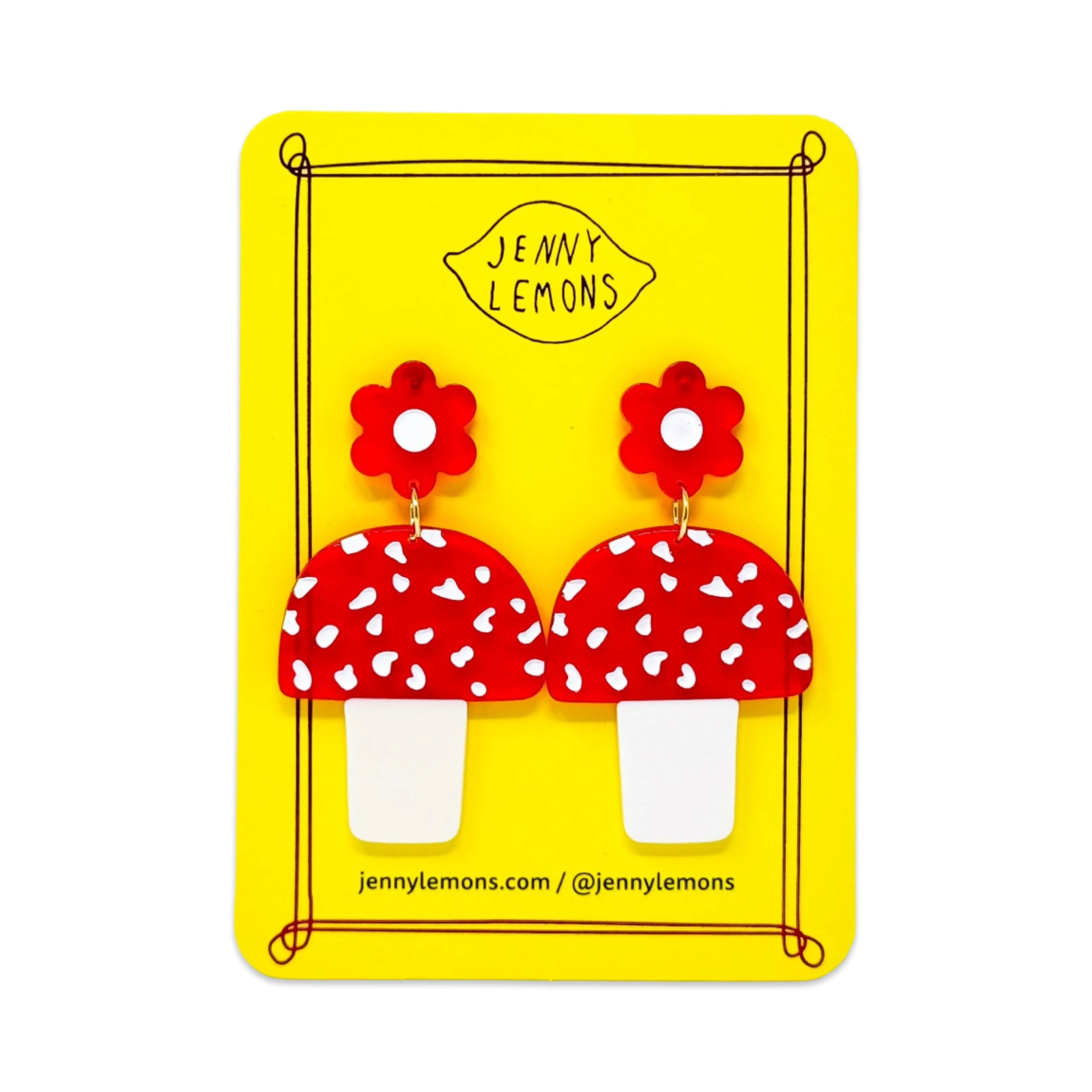 Mushrooms and Flowers Acetate Earrings sold by Jenny Lemons product image thumbnail 3