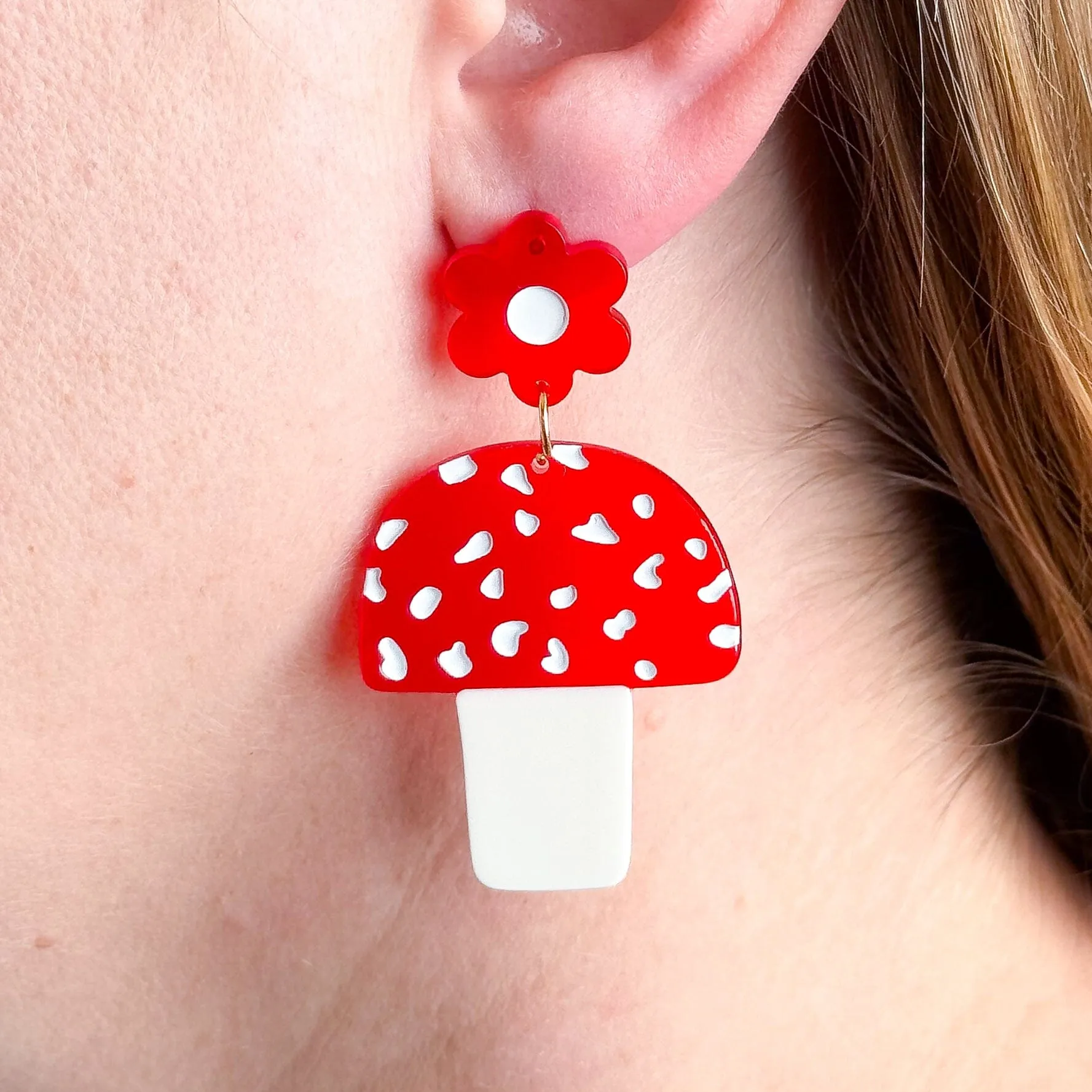 Mushrooms and Flowers Acetate Earrings sold by Jenny Lemons product image thumbnail 2