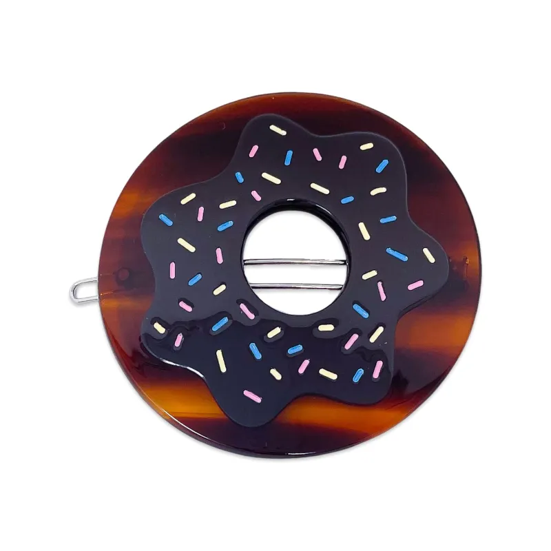 Chocolate Sprinkle Donut Clasp Clip made by Jenny Lemons
