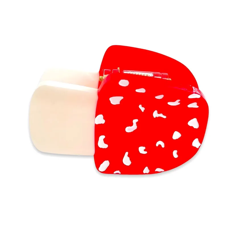 Mini Mushroom Hair Claw Clip made by Jenny Lemons