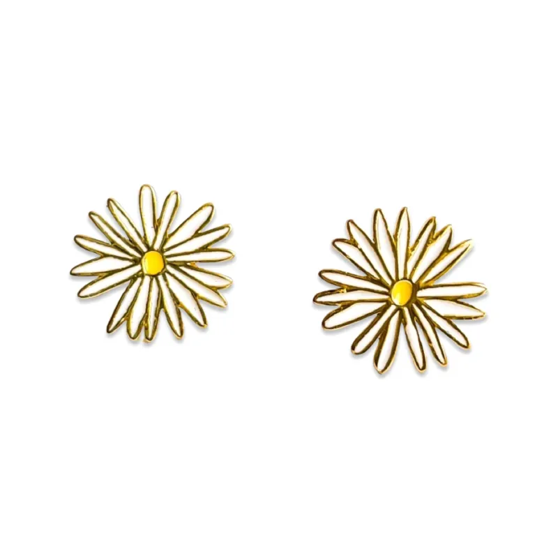 Daisy Enamel Earrings made by Jenny Lemons