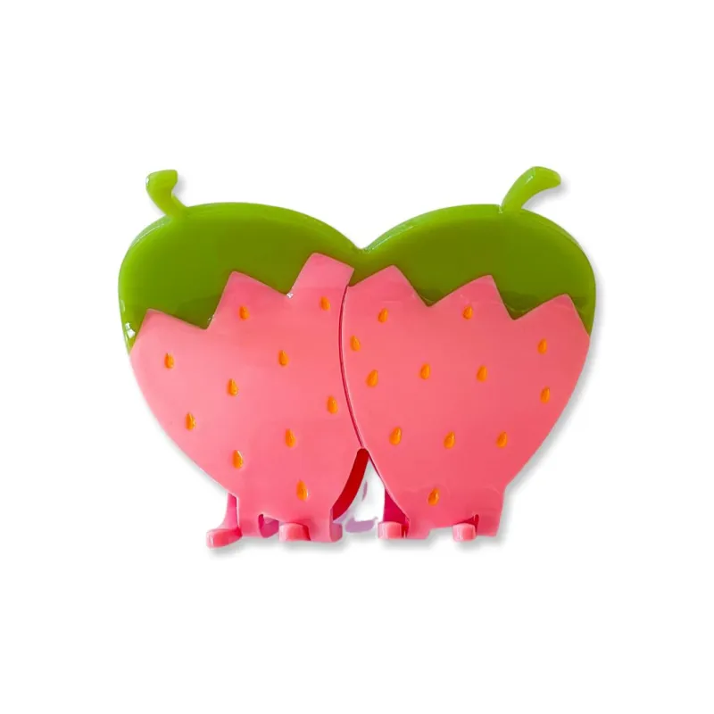 Large Pink Strawberry Hair Claw Clip made by Jenny Lemons