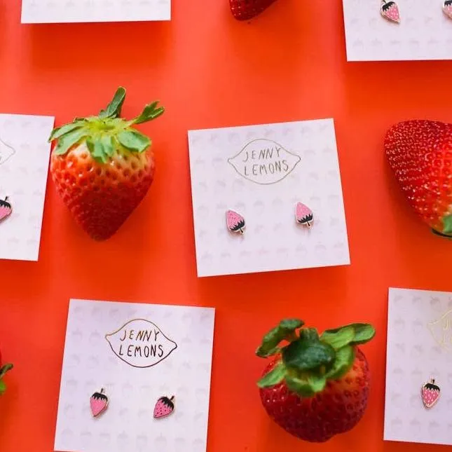 Strawberry Enamel Earrings sold by Jenny Lemons product image thumbnail 4