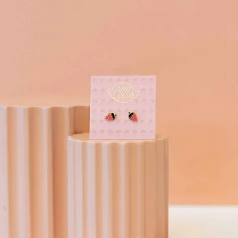 Strawberry Enamel Earrings sold by Jenny Lemons product image thumbnail 3
