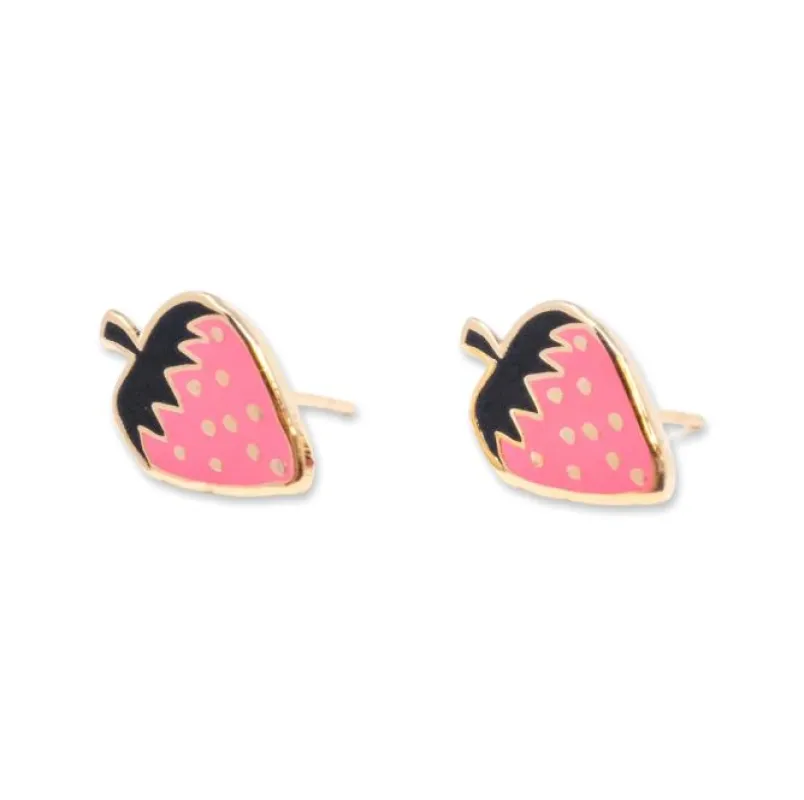 Strawberry Enamel Earrings made by Jenny Lemons