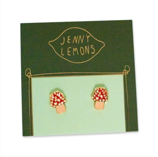 Mushroom Enamel Earrings sold by Jenny Lemons product image thumbnail 3