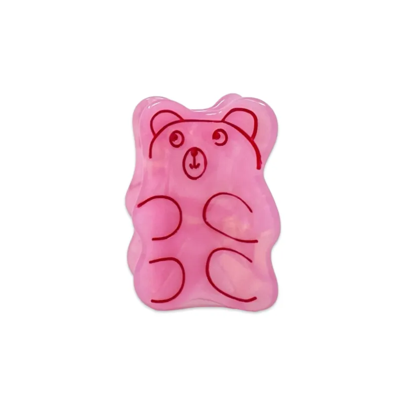 Mini Pink Gummy Bear Hair Claw Clip made by Jenny Lemons