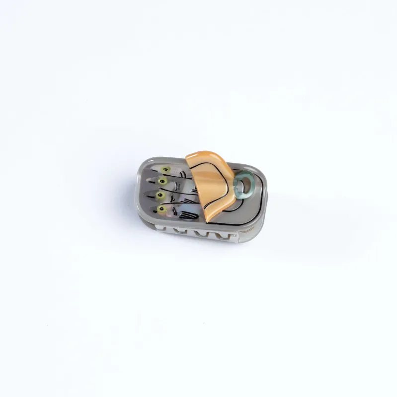 Mini Tinned Fish Hair Claw Clip made by Jenny Lemons