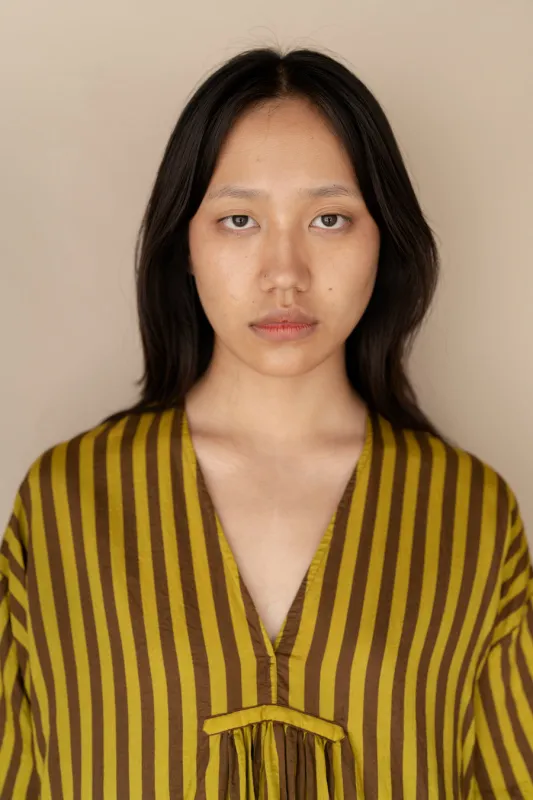 IRENE - GREEN BROWN STRIPES made by Runaway Bicycle