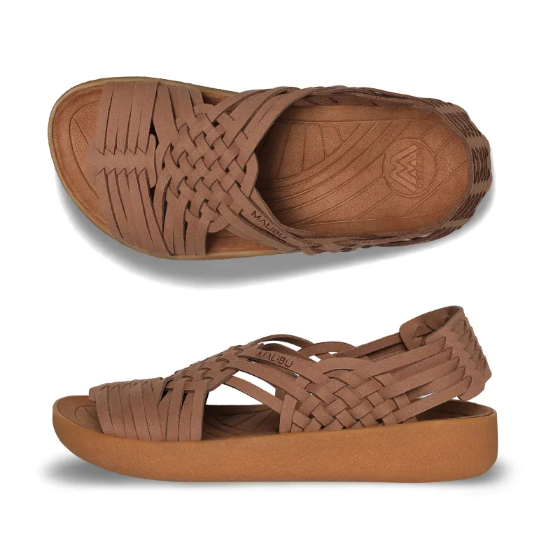 Women's Canyon | Suede Vegan Leather | Walnut/Tan made by Malibu Sandles