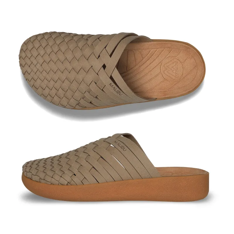 Colony Classic | Suede Vegan Leather | Taupe/Tan made by Malibu Sandles