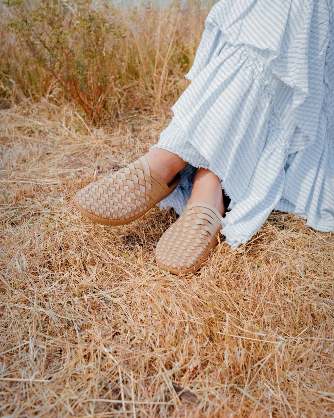 Colony Two-Tone Mule | Suede Vegan Leather | Rubber | Beige | Walnut sold by Malibu Sandles product image thumbnail 4