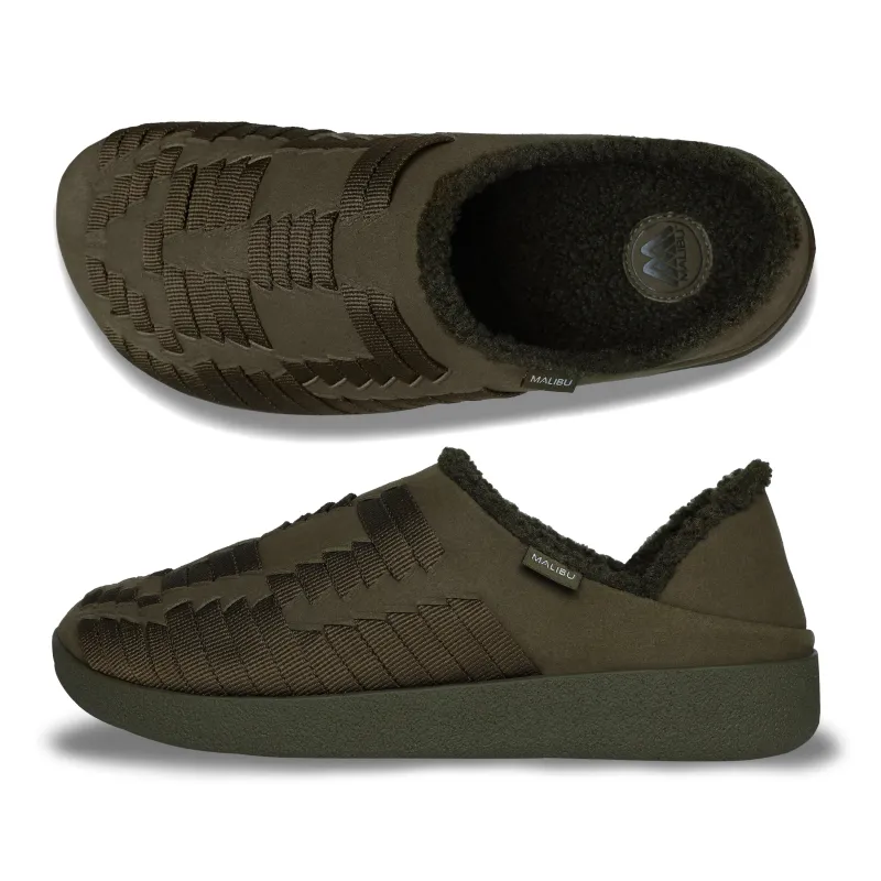 Thunderbird Convertible | Vegan Suede | Sherpa | Olive made by Malibu Sandles