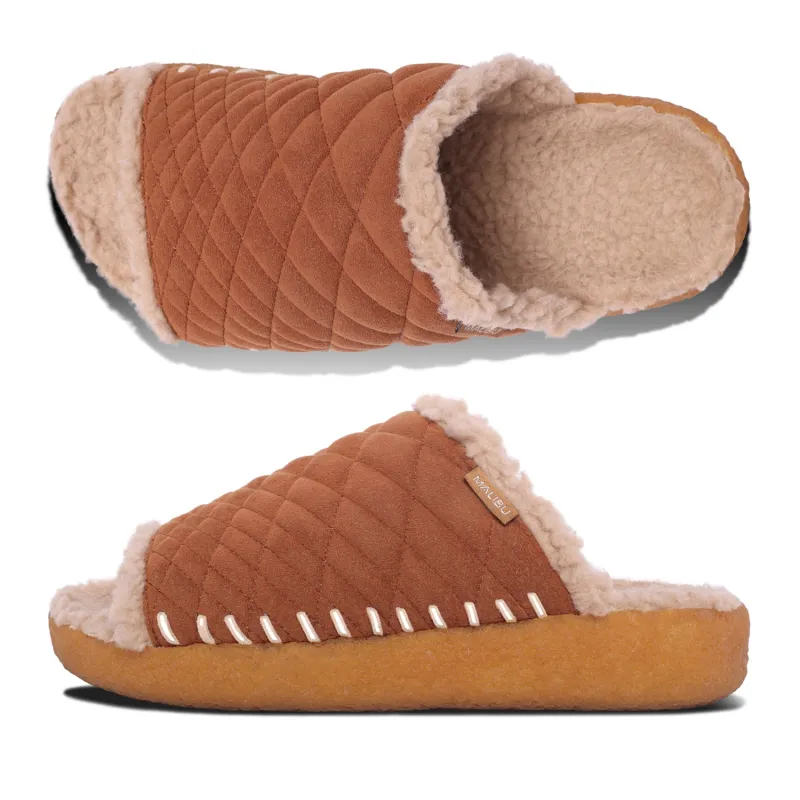 Men's Zuma | Suede Vegan| Sherpa | Crepe Rubber | Walnut made by Malibu Sandles