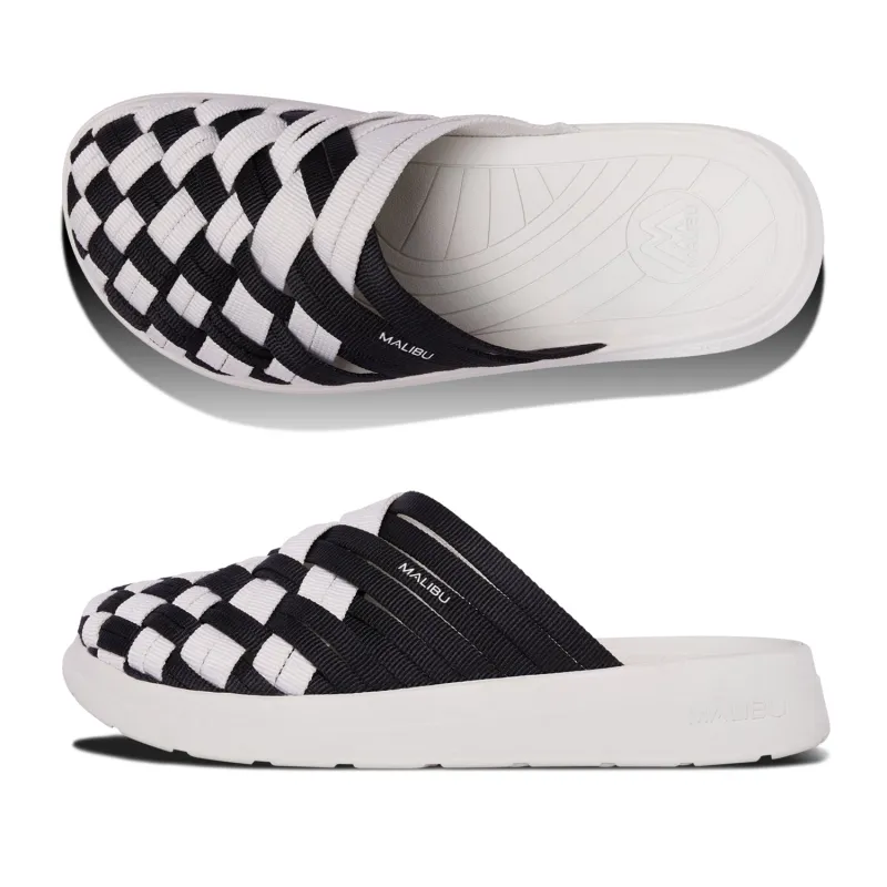 Colony Mule | Two-Tone Nylon | EVA Rubber | Black | White made by Malibu Sandles