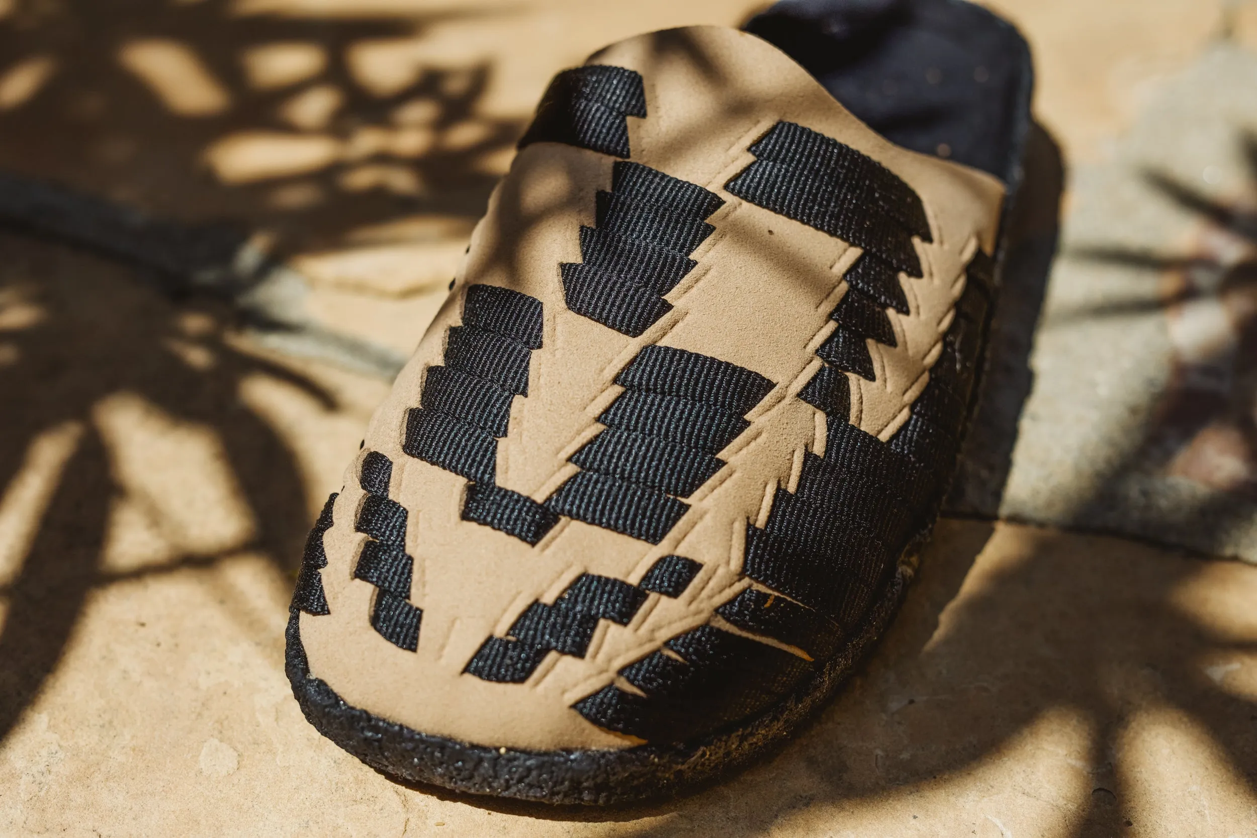Thunderbird Mule | Suede Vegan | Nylon | Crepe Rubber | Black | Beige sold by Malibu Sandles product image thumbnail 3