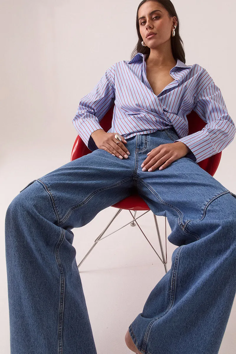 TAVEN SHIRT - CORNFLOWER STRIPE sold by SOVERE product image thumbnail 2