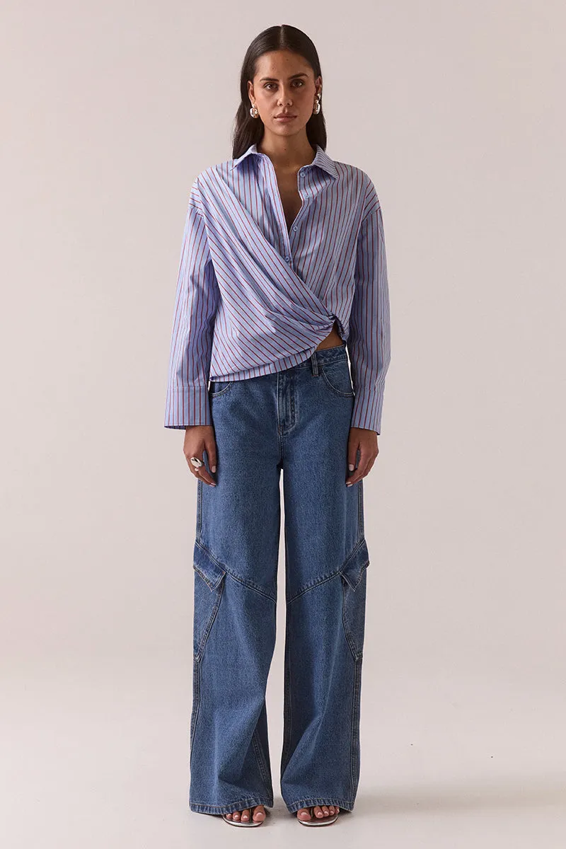TAVEN SHIRT - CORNFLOWER STRIPE sold by SOVERE