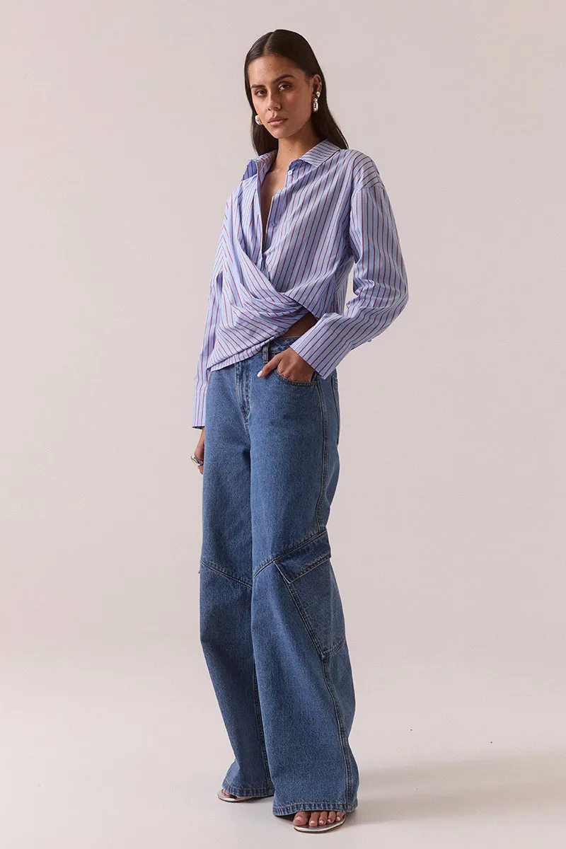TAVEN SHIRT - CORNFLOWER STRIPE sold by SOVERE product image thumbnail 3