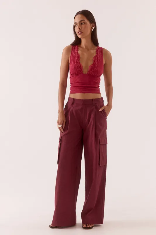 SABINE CARGO PANTS - VINO made by SOVERE