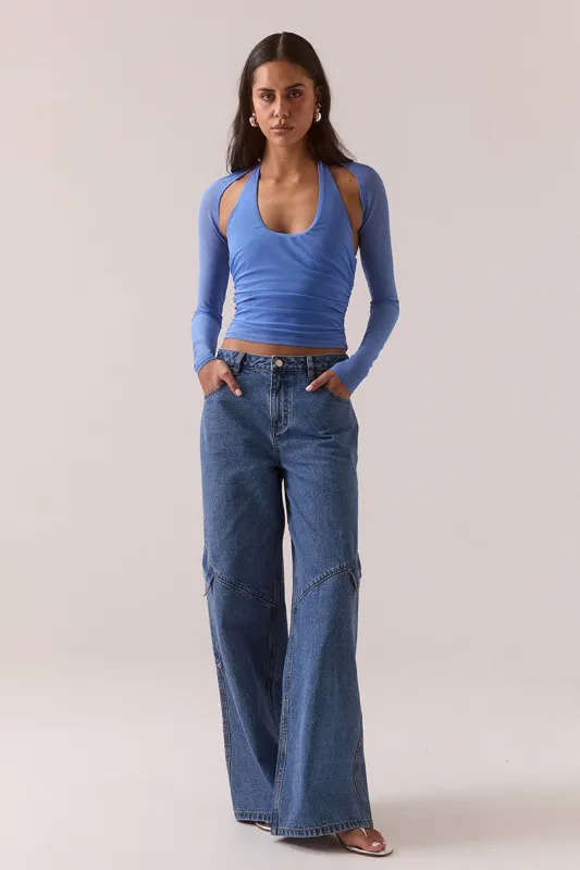 MYRIAD BOLERO HALTER TOP - CORNFLOWER made by SOVERE