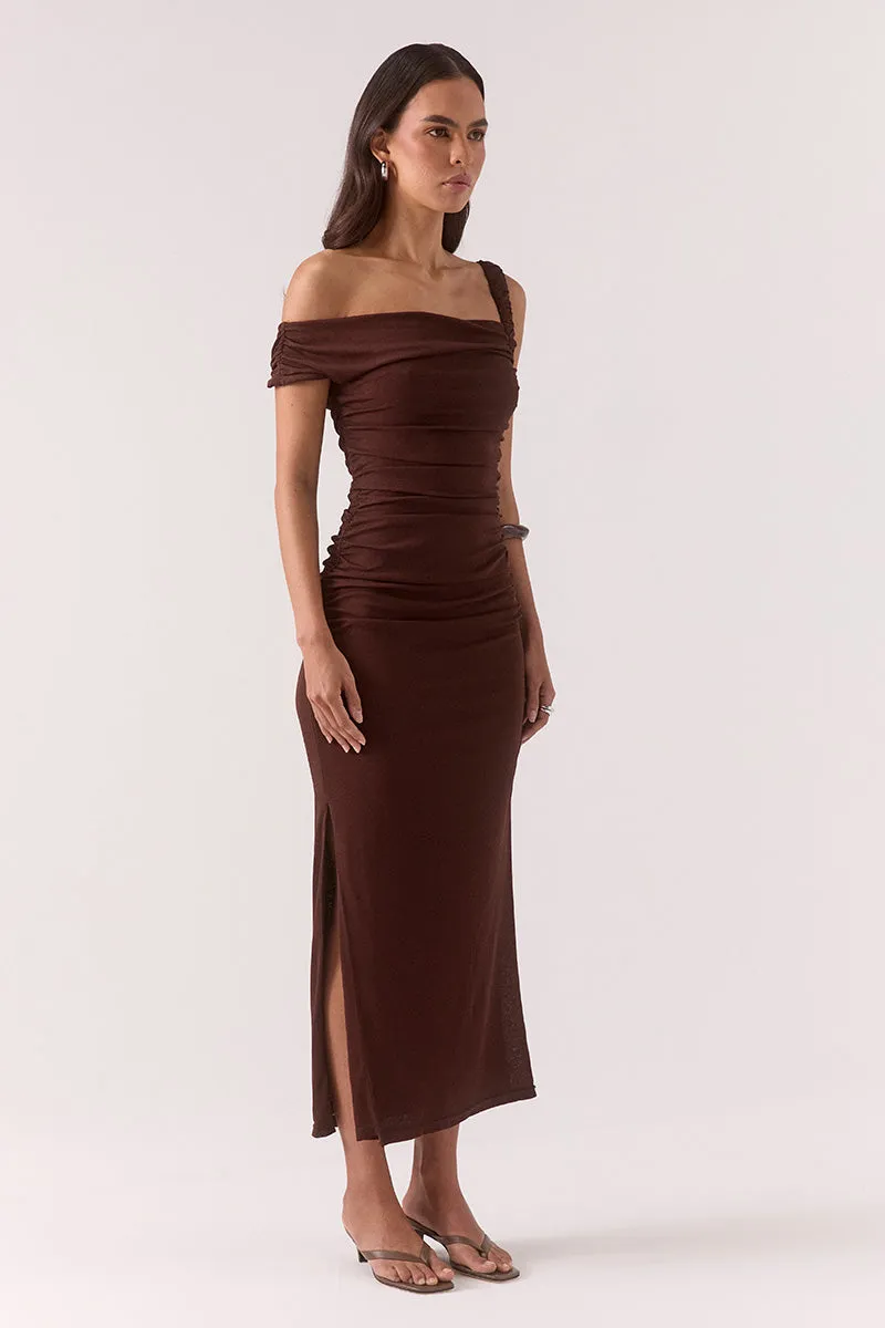 RUA ASYM DRESS - GANACHE sold by SOVERE product image thumbnail 3