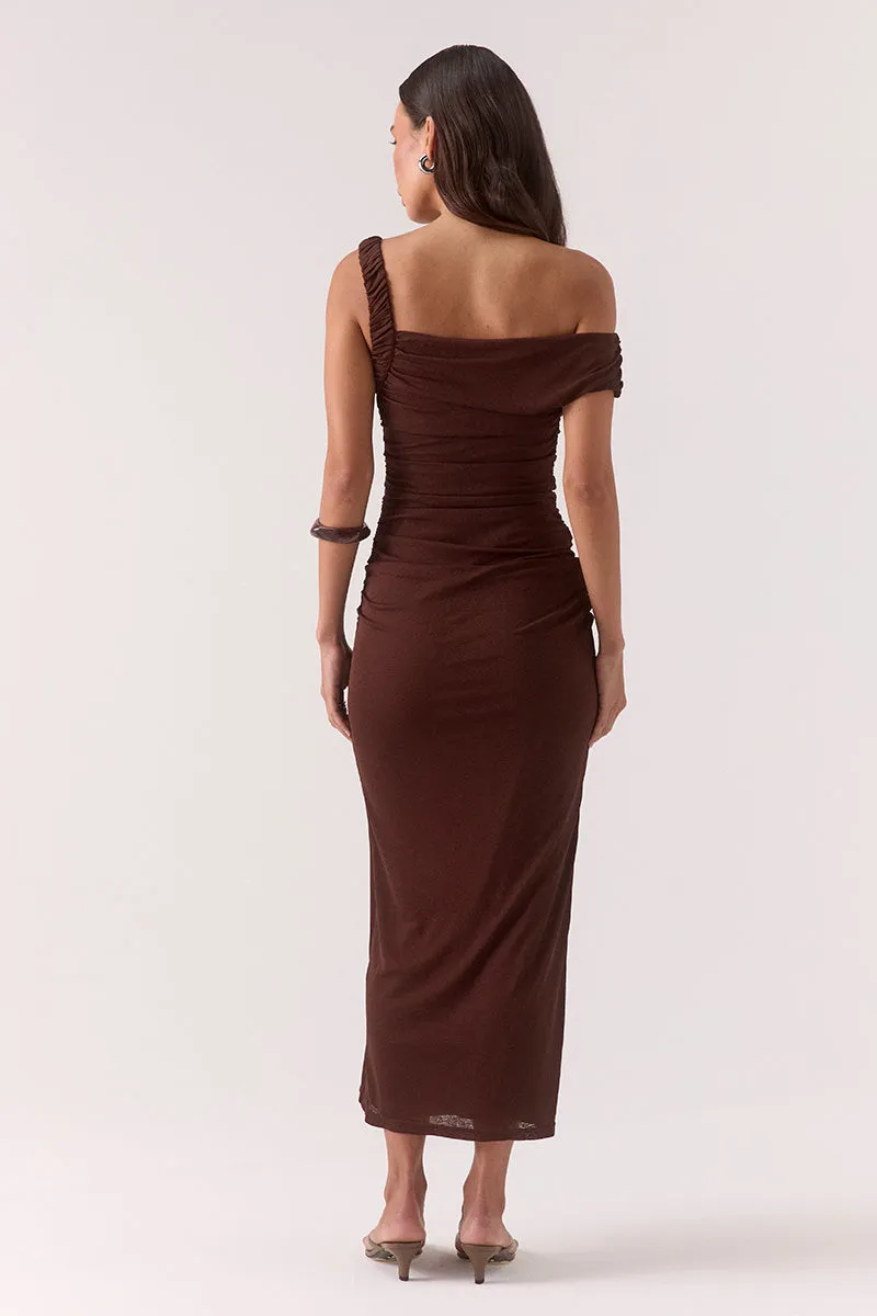 RUA ASYM DRESS - GANACHE sold by SOVERE product image thumbnail 4