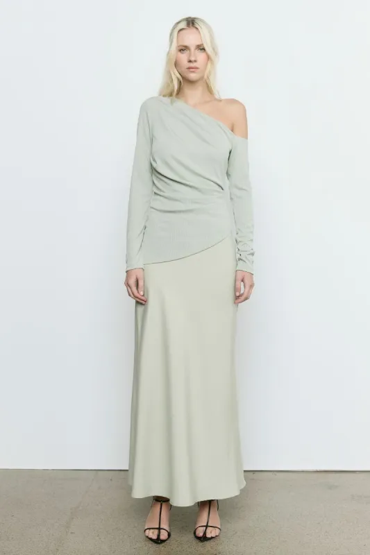 beau asymmetrical midi dress GATHERED - ESPRESSO Gucci Ruffled silk-chiffon A-line Cheap Bridesmaid Dress Size:18 AUS the cotton fabric feels