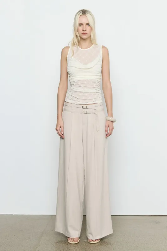 VENUS COWL MESH TOP - CREAM made by SOVERE