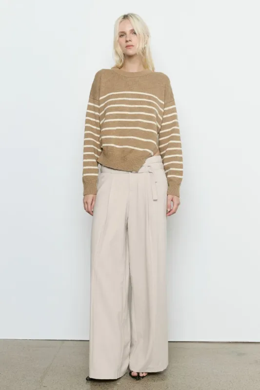 SOLENE STRIPE KNIT JUMPER - PECAN / VANILLA made by SOVERE