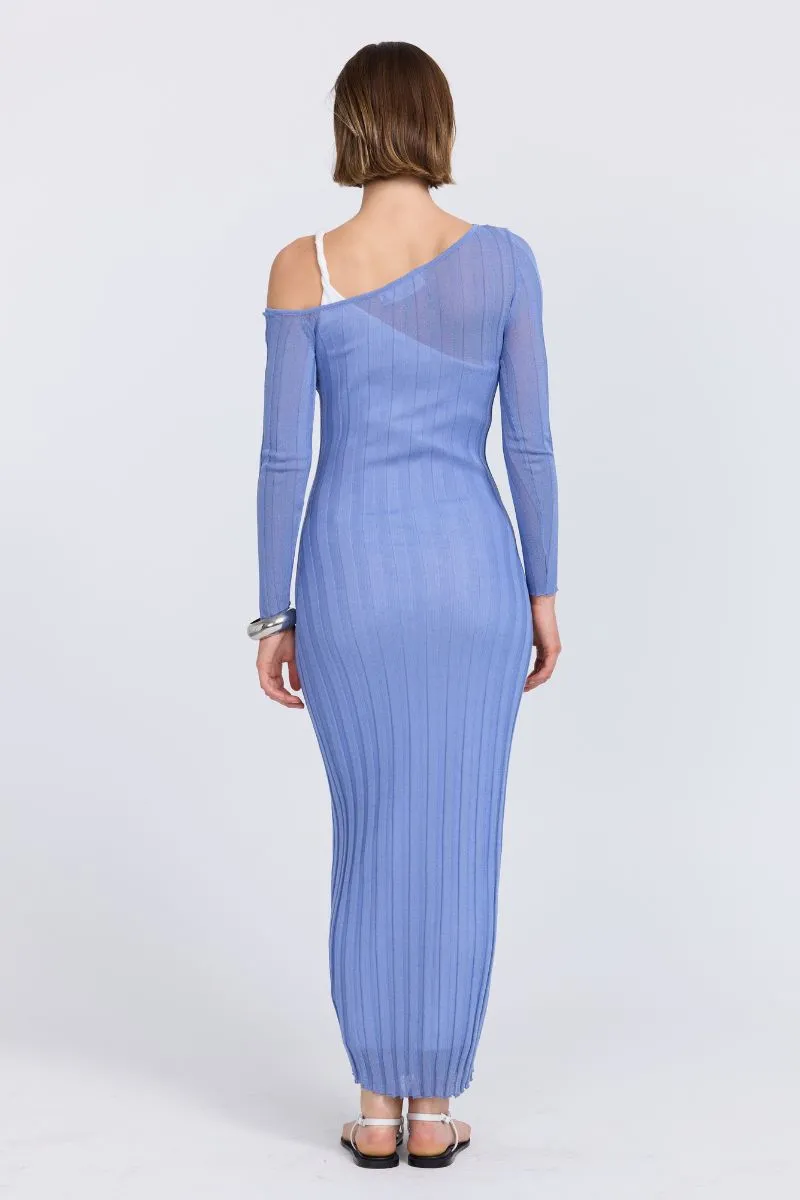 DUALITY LAYERED DRESS - PACIFIC BLUE/OFFWHITE sold by SOVERE product image thumbnail 4