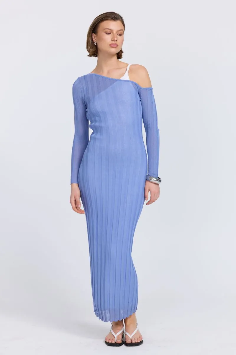 DUALITY LAYERED DRESS - PACIFIC BLUE/OFFWHITE sold by SOVERE